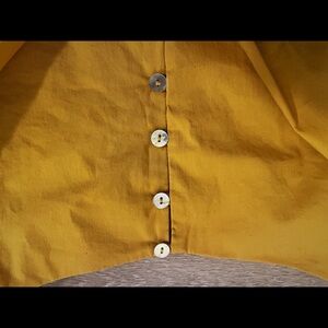 Anthropologie Cotton Poplin Blouse - Mustard Balloon sleeves